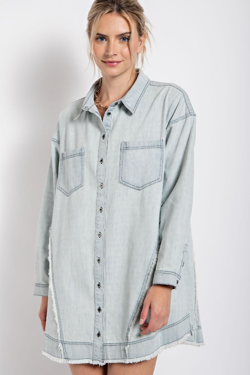 Light denim shirt dress online