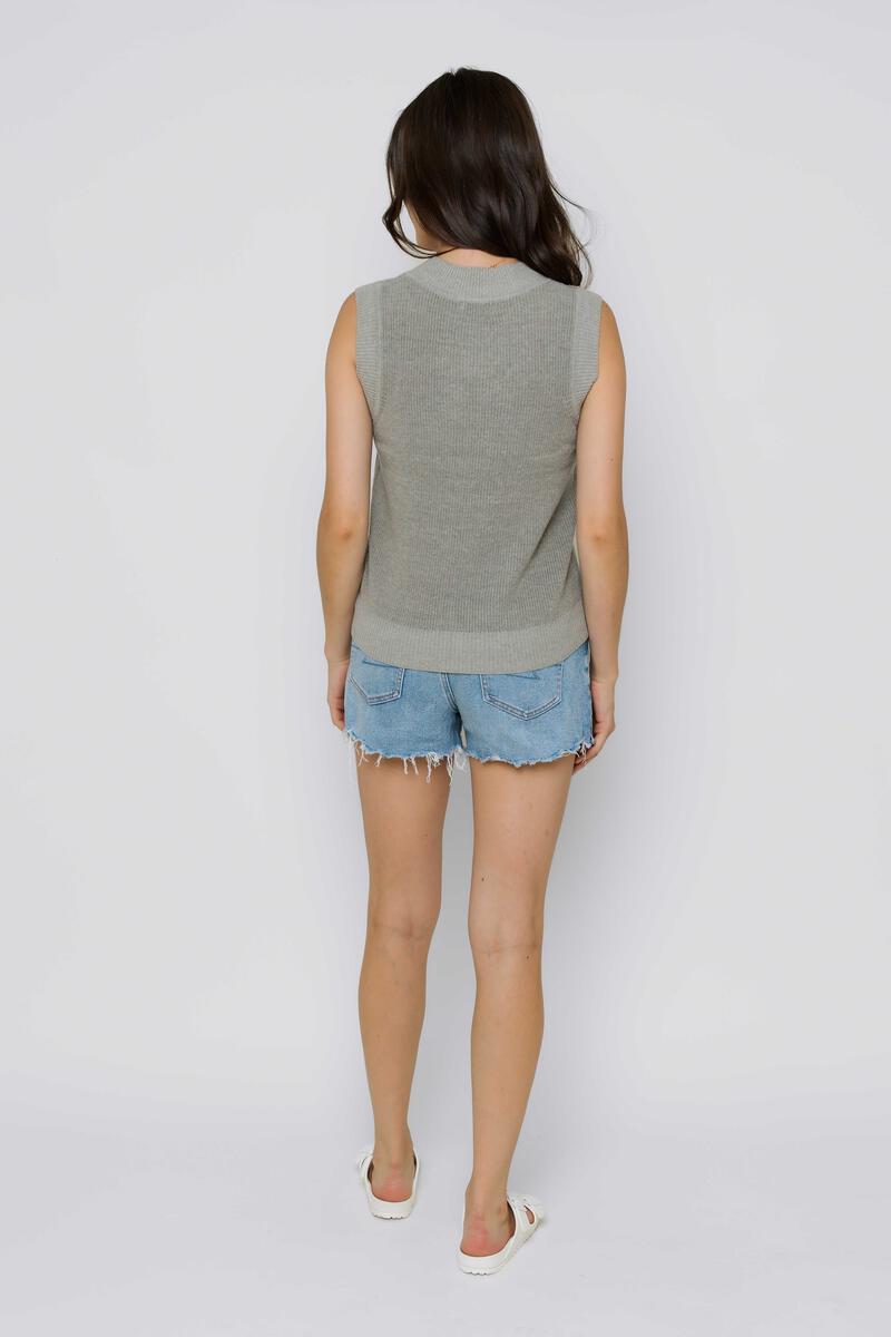 POLLY SWEATER VEST - cerulean stripe, eucalyptus, soft pink or white