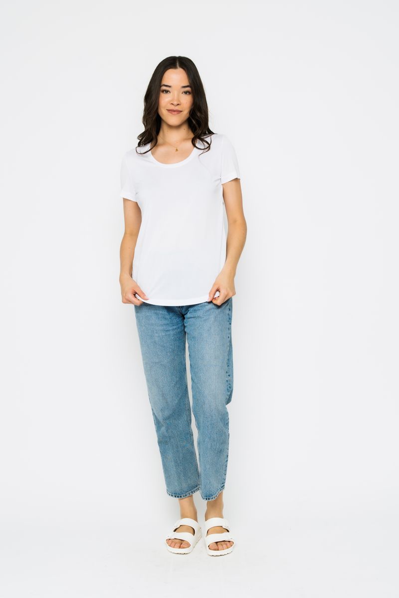 GEMMA SCOOP TEE - pink or white