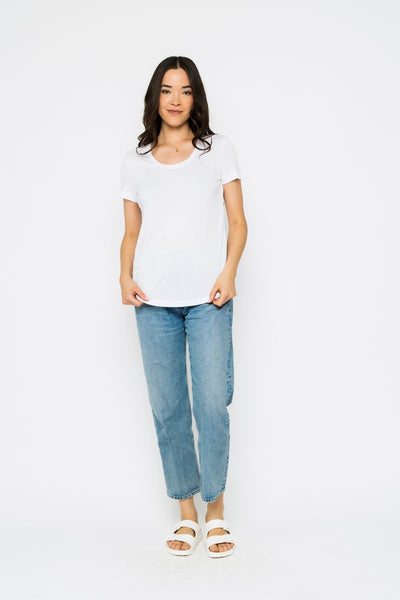 GEMMA SCOOP TEE - pink or white