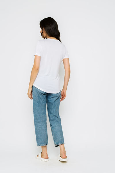 GEMMA SCOOP TEE - pink or white