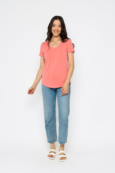 GEMMA SCOOP TEE - pink or white