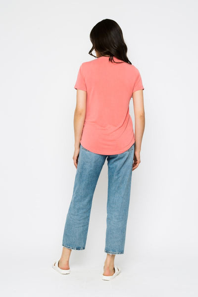 GEMMA SCOOP TEE - pink or white