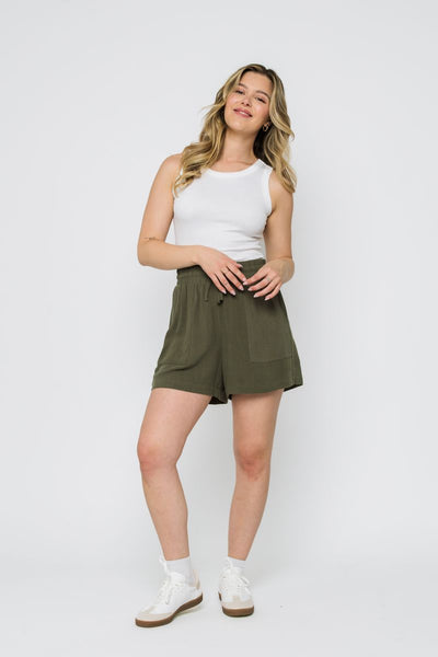 STEPH EASY PULL ON SHORT-black, soft floral or tan