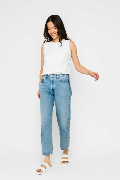 GINNY EYELET TANK- aquamarine or white