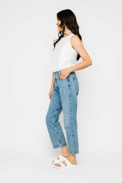 GINNY EYELET TANK- aquamarine or white