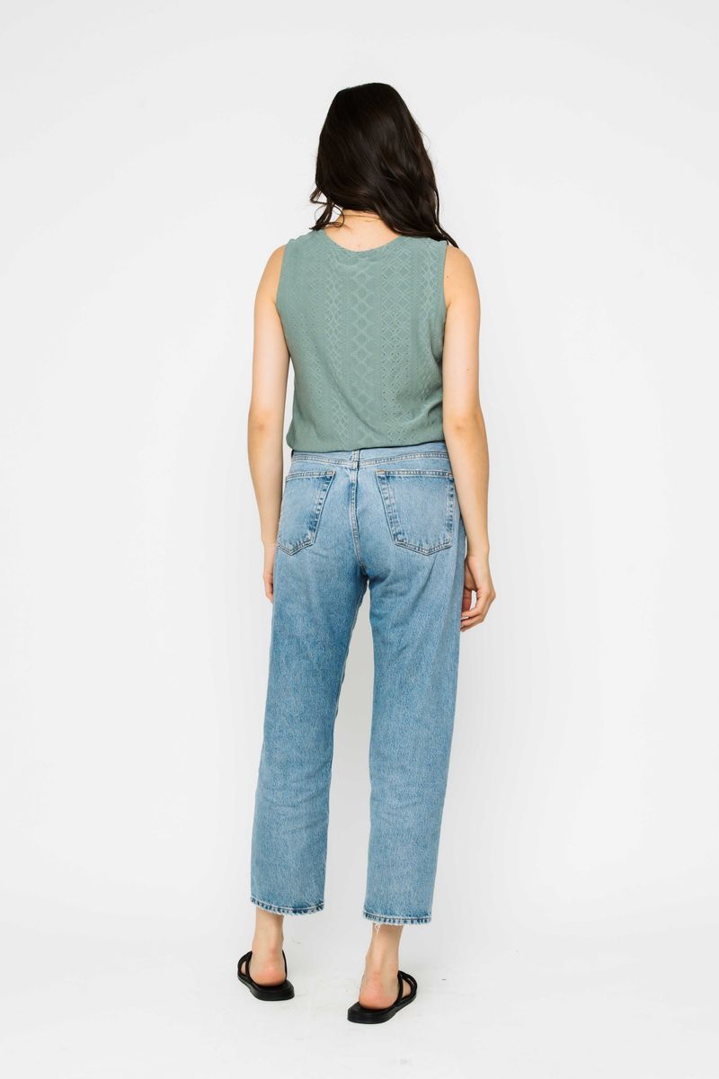 GINNY EYELET TANK- aquamarine or white