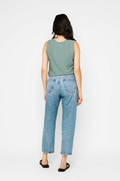 GINNY EYELET TANK- aquamarine or white