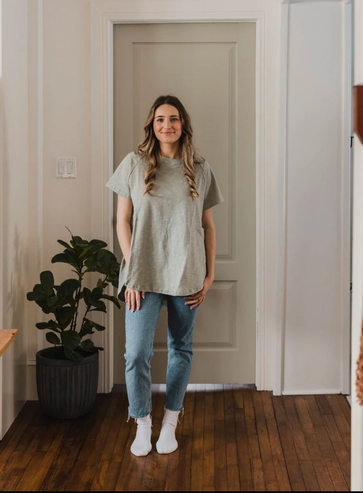 EAST END TEE - black, mauve, clay, stone or   tawny