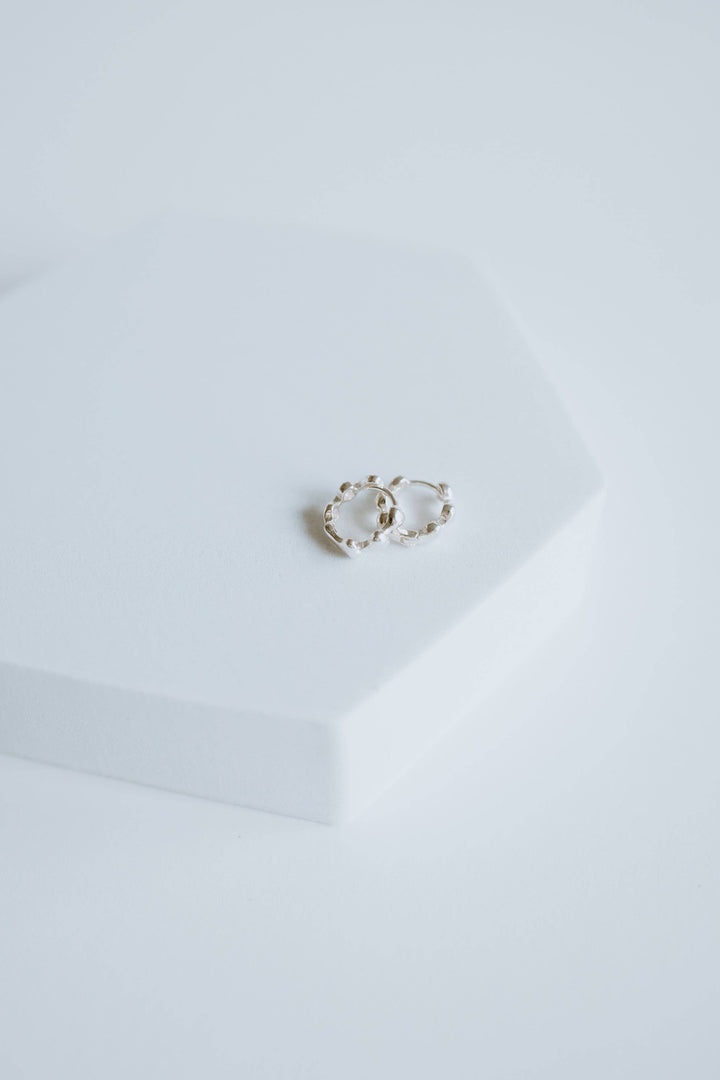 HEART HOOPS - sterling silver