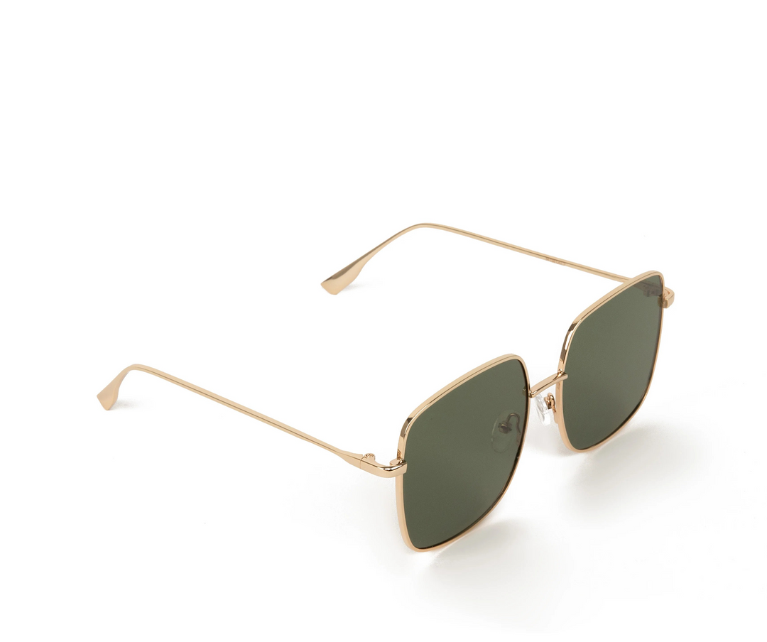 KAYA SQUARE SUNGLASSES - gold, gold olive, silver grey or rose gold brown