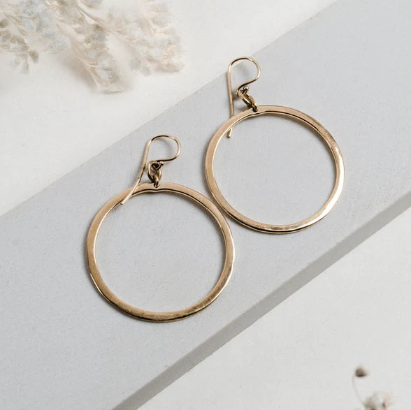 KITANZI HOOP EARRINGS - brass or silver