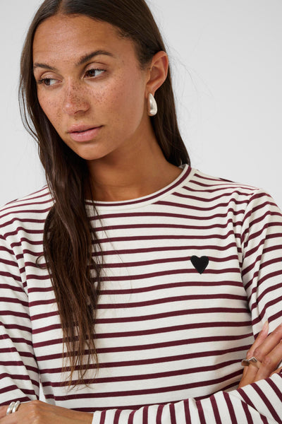 LIDDY LONG SLEEVE TEE -  chalk green or windsor wine