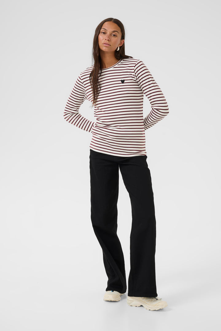 LIDDY LONG SLEEVE TEE -  chalk green or windsor wine