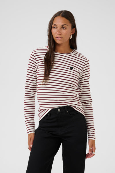 LIDDY LONG SLEEVE TEE -  chalk green or windsor wine