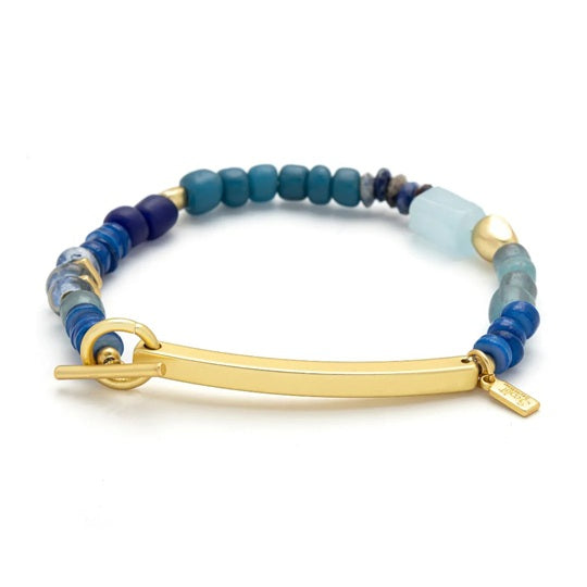 F♥CKING AWESOME HIDDEN MESSAGE BRACELET - Aquamarine/Gold
