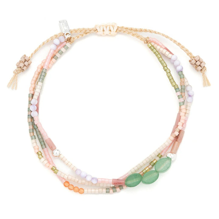 GREEN AVENTURINE MIXED MEDIA BRACELET - Optimism (silver)