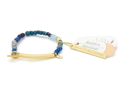 F♥CKING AWESOME HIDDEN MESSAGE BRACELET - Aquamarine/Gold