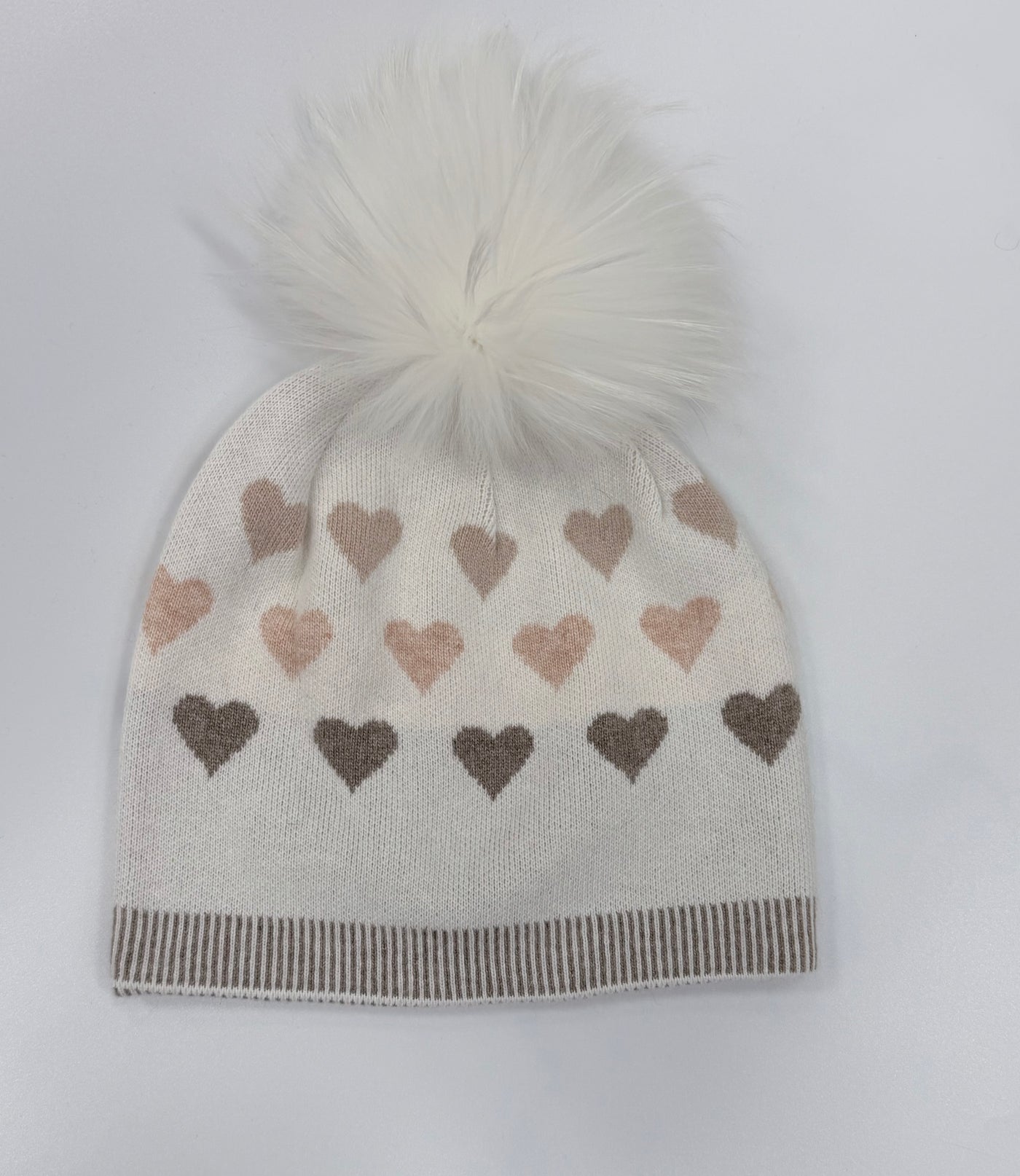 LAUREN HEART TOQUE- grey mocha or black grey