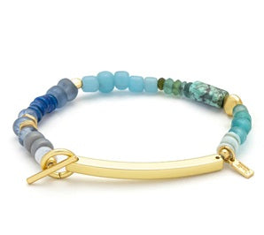 BRAVE HIDDEN MESSAGE BRACELET -African Turquoise/Gold