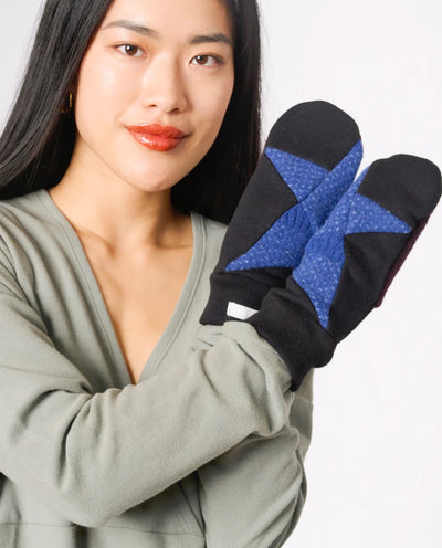 SKYE MITTS WITH UPCYCLED WOOL-black, grey mix or park green