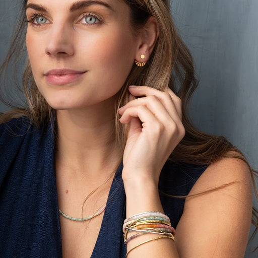 SUNBURST EAR JACKET EARRINGS - gold vermeil