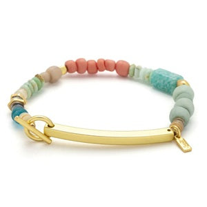 CRUSHING IT HIDDEN MESSAGE BRACELET- Amazonite/Gold