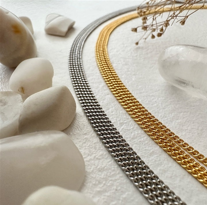 ARIADNE TRIPLE LAYER CHAIN - silver or gold