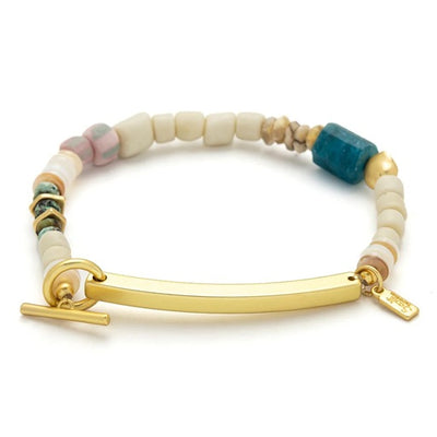 F♥UCKING GREAT HIDDEN MESSAGE BRACELET -Blue Apatite/Gold