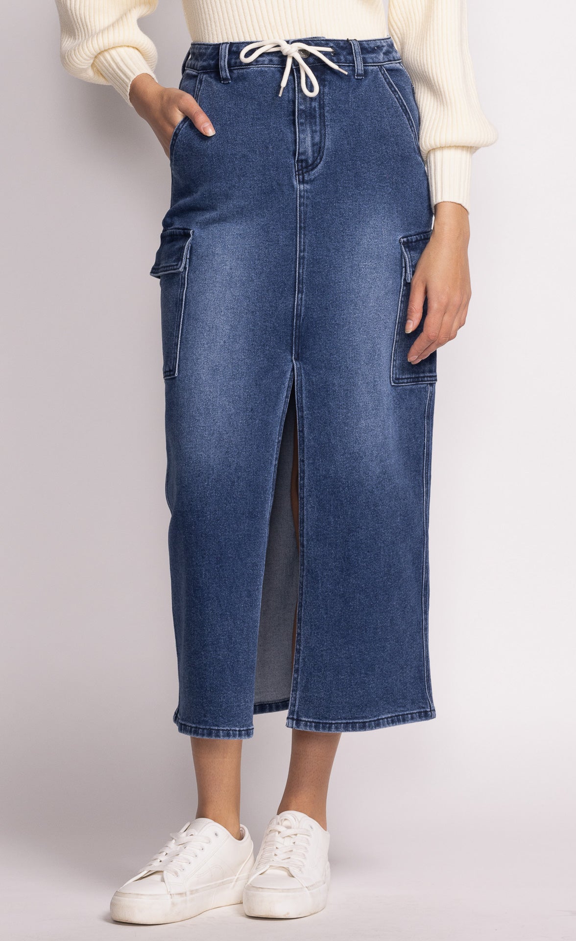 RENEE DENIM SKIRT - denim blue or black