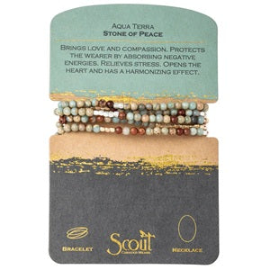 AQUA MARINE STONE WRAP  - Stone of Peace