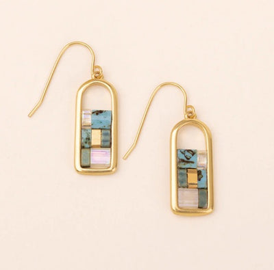 GOOD KARMA MIYUKI EARRINGS - Turquoise/Gold