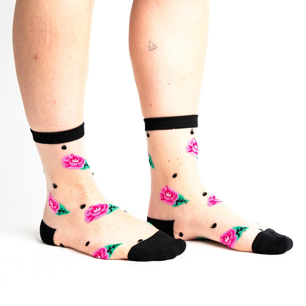 "WILL YOU ACCEPT THIS ROSE"  SHEER CREW SOCKS