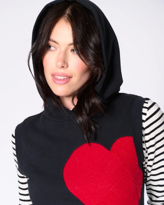 SHERY SLEEVELESS HOODIE - black or grey mix