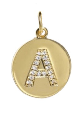 COIN PAVE LETTER CHARMS