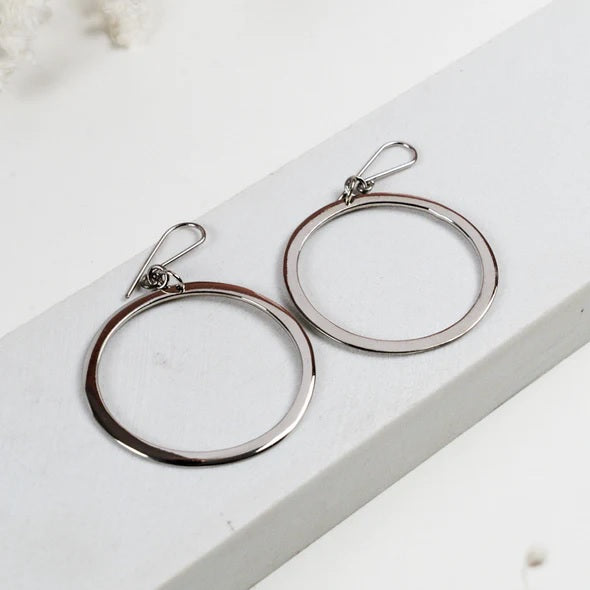 KITANZI HOOP EARRINGS - brass or silver