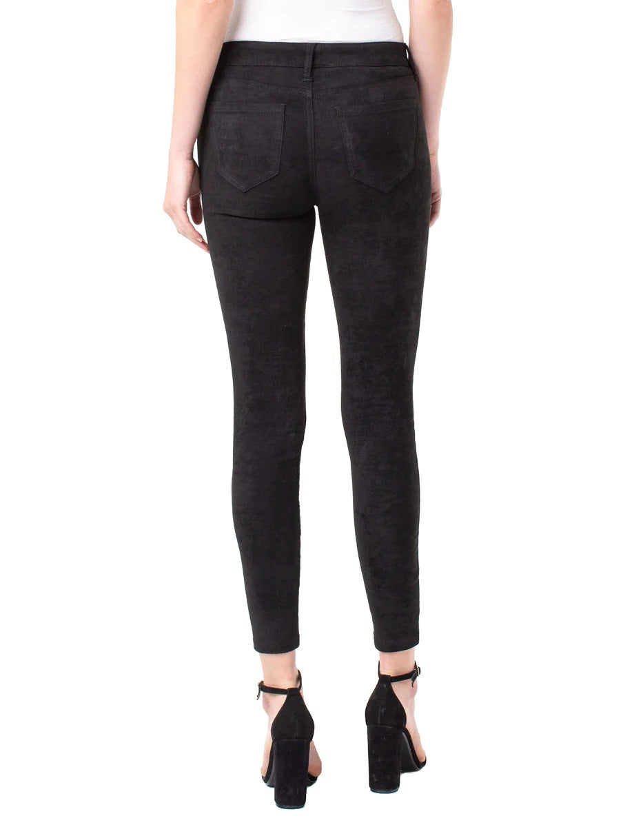 ABBY ANKLE SKINNY - suede black 28"