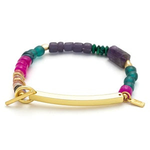 STRONG AF HIDDEN MESSAGE BRACELET-Amethyst/Gold