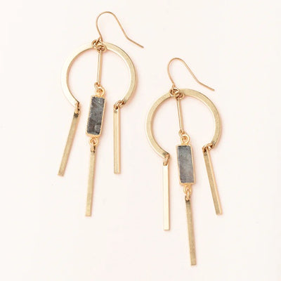 DREAM STONE EARRINGS - labradorite / gold