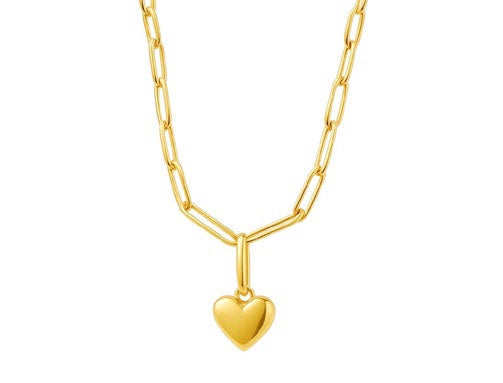 PAPERCLIP HEART DROP NECKLACE - gold or silver