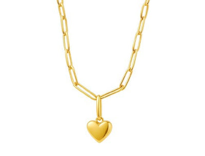 PAPERCLIP HEART DROP NECKLACE - gold or silver