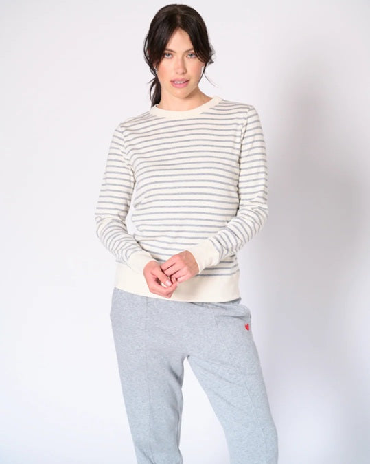 GENEVIEVE STRIPE CREW TOP