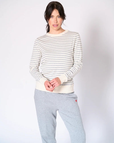 GENEVIEVE STRIPE CREW TOP