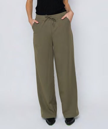 CHLOE WIDE LEG PANT - black, houndstooth or olive