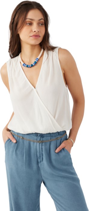 ASHLEE WOVEN TOP - infinity blue or winter white