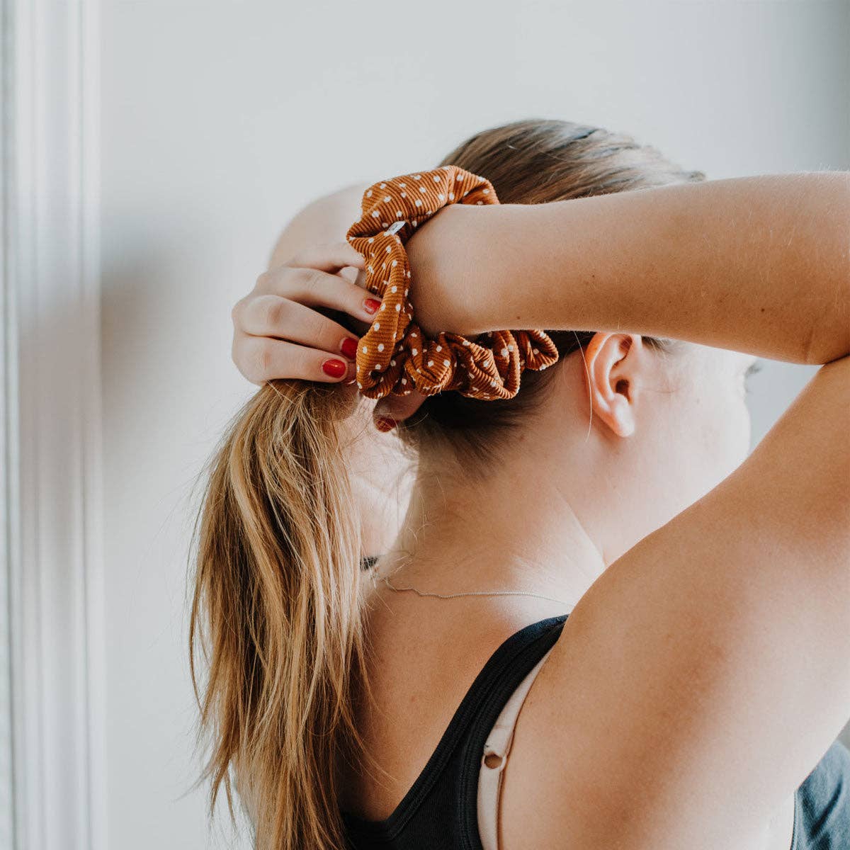 BONNIE FLORAL SCRUNCHIE- blue, green or navy