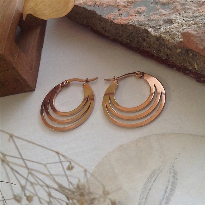 ZAHA TRIPLE LOOP EARRINGS - rose gold or gold