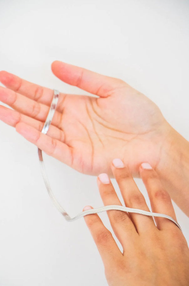 LEIGH FLAT LINK NECKLACE -classic gold, rose gold or silver