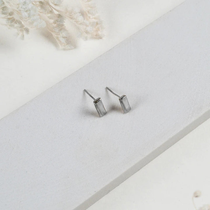 AMANI BAR STUD EARRINGS - silver or brass