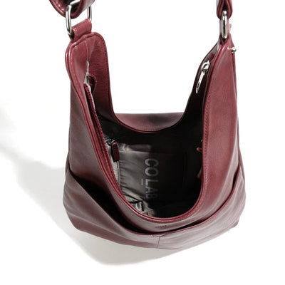 BRIGETTE LARGE HOBO-burgundy